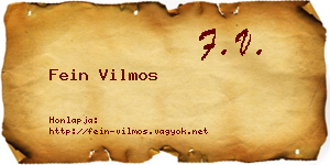 Fein Vilmos névjegykártya